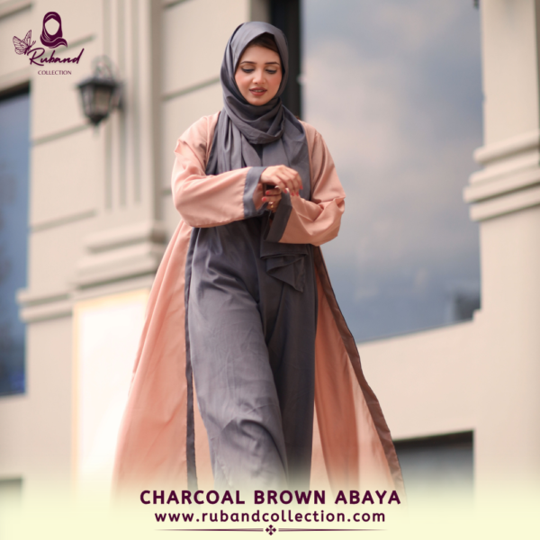 Charcoal Brown Abaya - Image 2