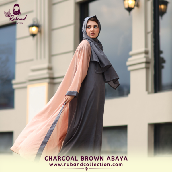 Charcoal Brown Abaya - Image 3