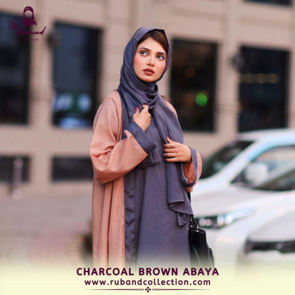 Charcoal Brown Abaya - Image 4