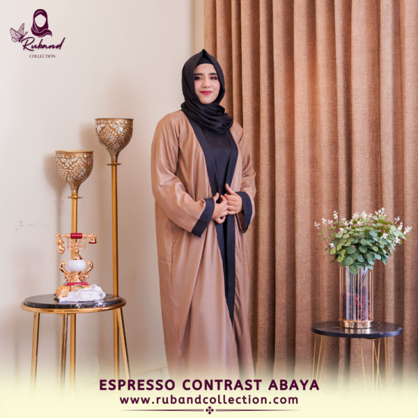 Espresso Contrast Abaya - Image 4